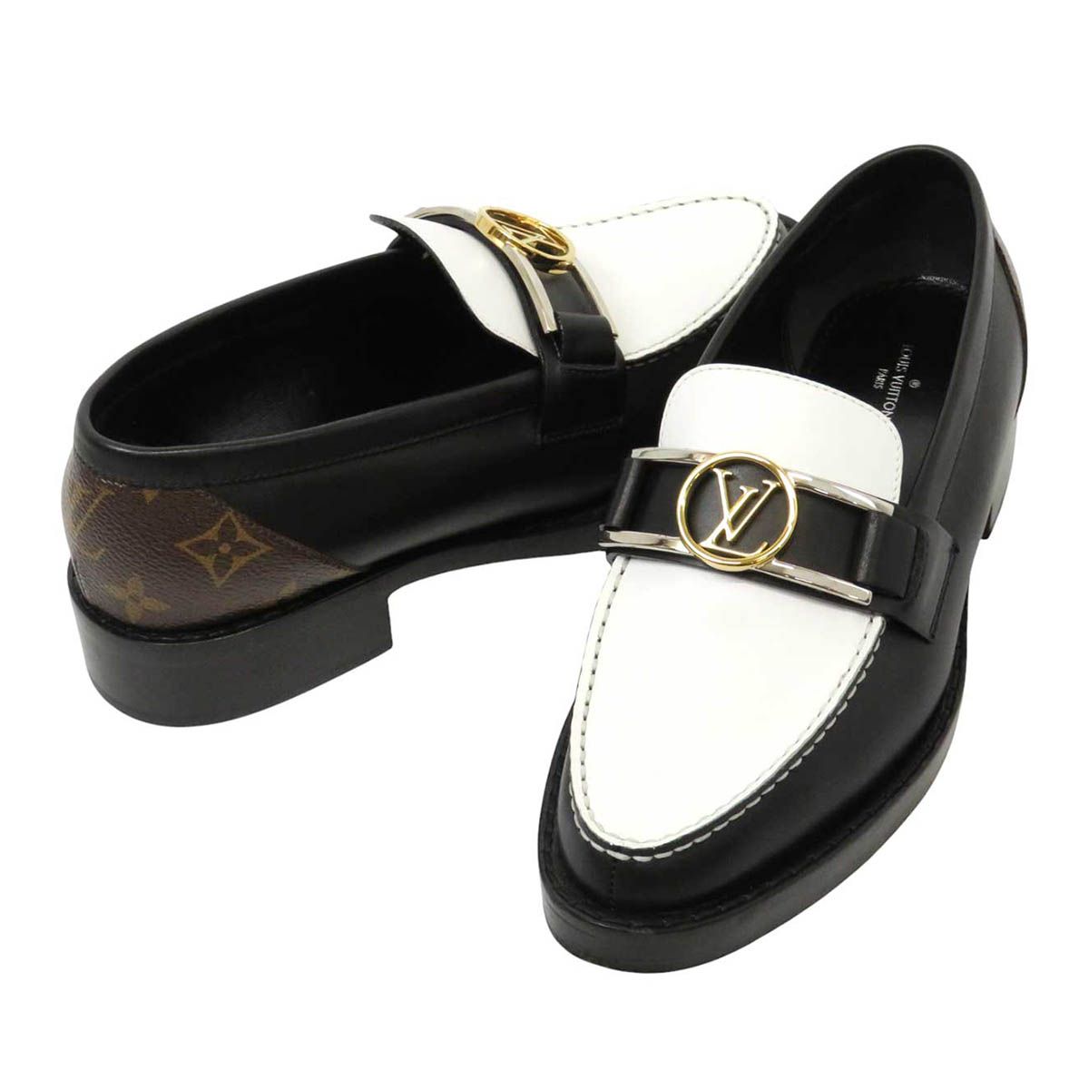 ルイヴィトン アカデミーライン バイカラー ローファー レディース