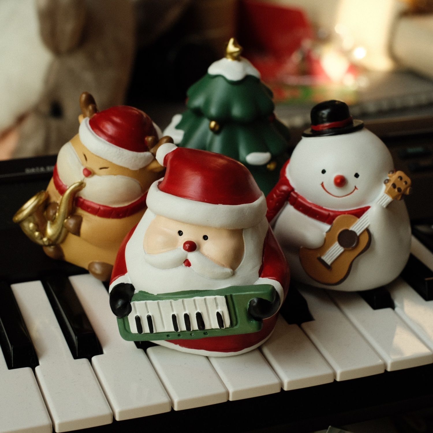 クリスマス オブジェ 置物 太っているサンタ トナカイ 雪だるま