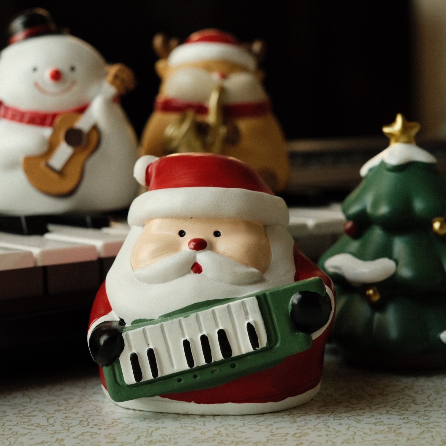 クリスマス オブジェ 置物 太っているサンタ トナカイ 雪だるま