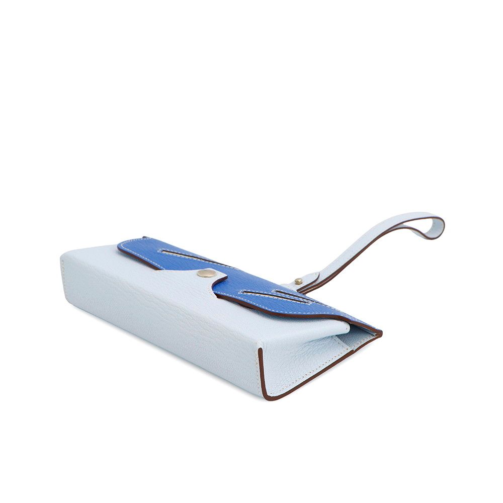 エルメス メガネケース インザループ ウィンク ブルーブリュム ブルーイドラ モーヴシルベストル ケブラコ シルバー金具 シェブルミゾル U刻印