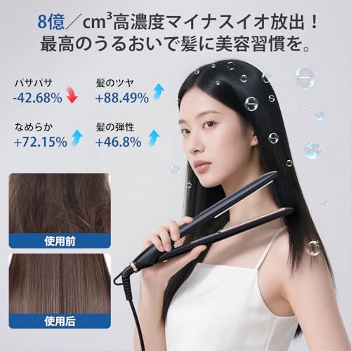 ストア ヘアアイロン ストレート 美容師開発 4億イオン髪質改善 AIスマート温度制御 髪が傷まない 瞬間水分蒸発しない 保湿 ヘアアイロン2 way 静電気抑制5段階温度調節 150℃ 230℃ 急速加熱 25 mmストレート-カール ふんわり s