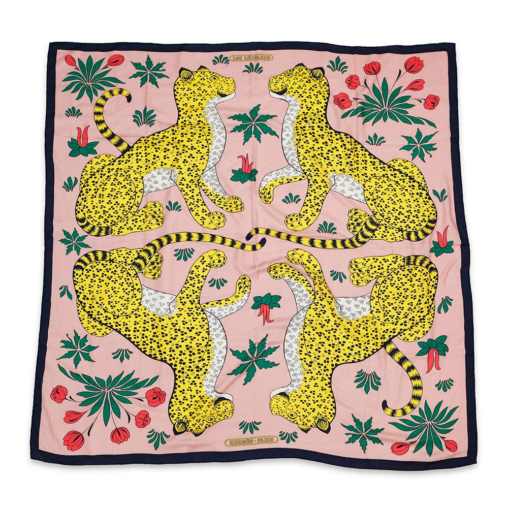 エルメス ストール カレ140 カレジェアン Les Leopards レオパード HERMES カシミヤ シルク 2025春夏