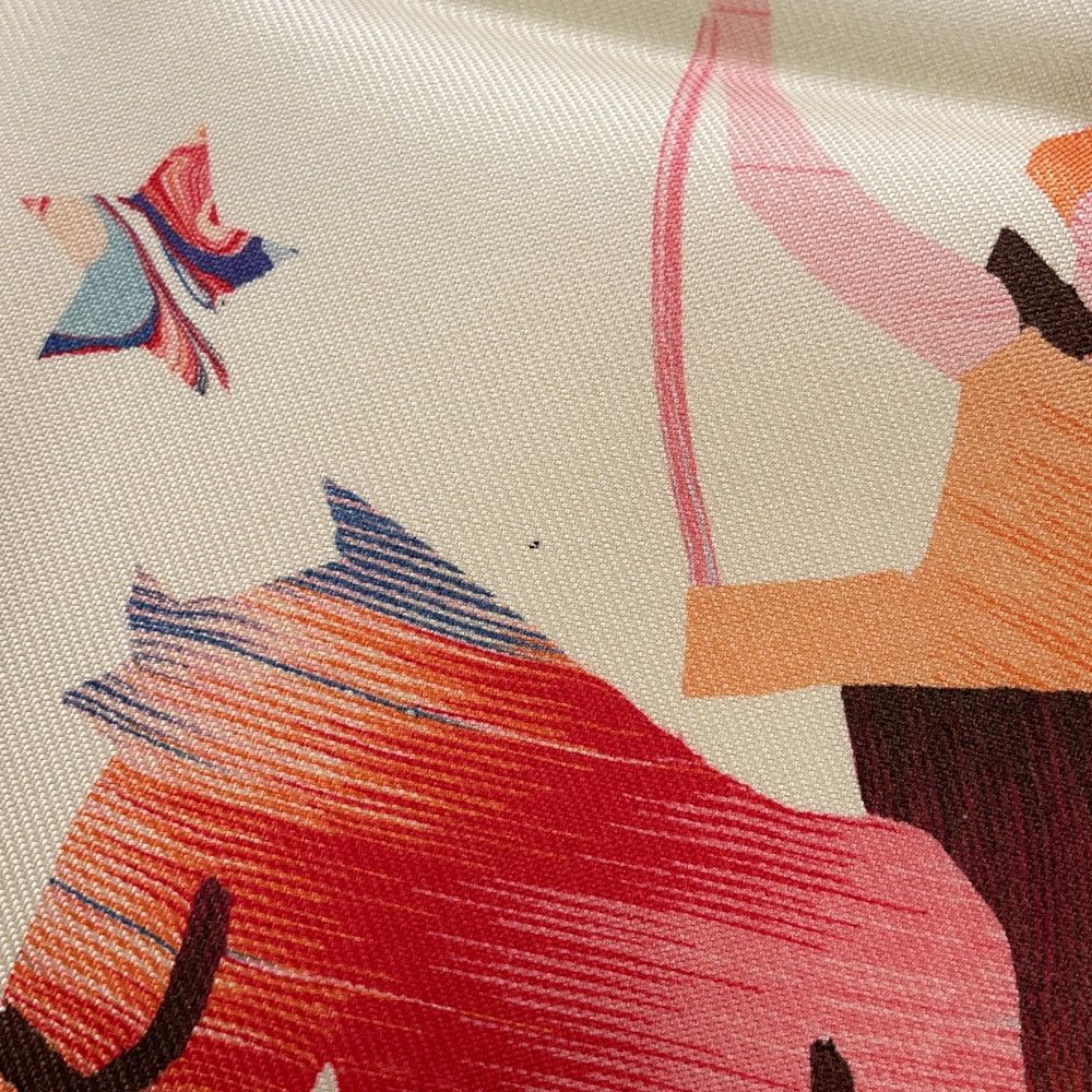 エルメス スカーフ カレ90 レ ムスタングマーブル LES MUSTANGS MARBLE HERMES シルク 京都マーブル