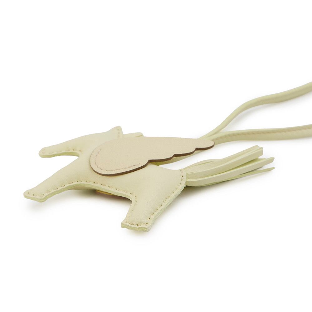 エルメス バッグチャーム ロデオPM ペガサス ジョーヌミルトン ラムスキン W刻印