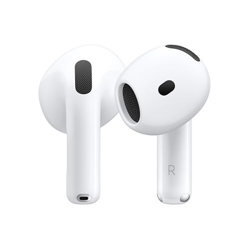 Apple AirPods 4 ワイヤレスイヤホン Bluetooth5.3 パーソナライズされた空間オーディオ 耐汗耐水性能 USB-C 充電ケース H2 チップ 最大 30 時間の バッテリー駆動時間 iPhoneで簡単に設定s