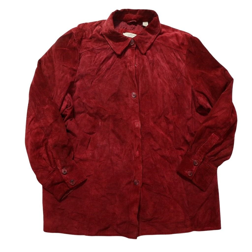 古着卸 レザー ジャケット 2枚セット レディース スエード 赤 ベージュ カバーオール型 古着 NC6100