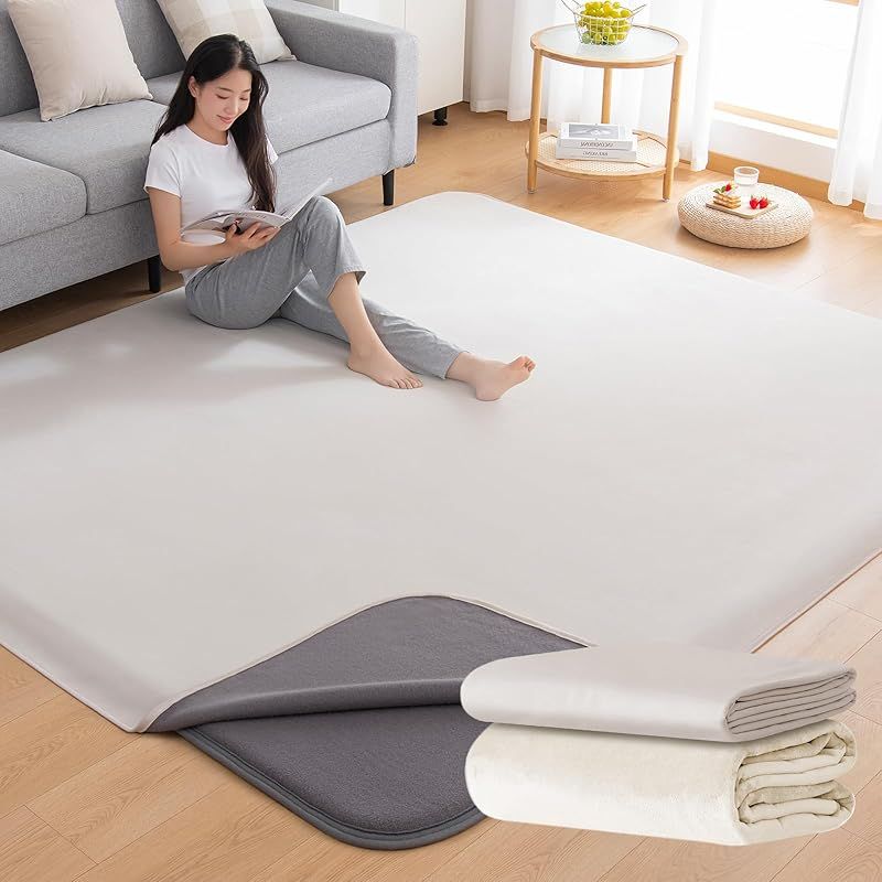 在庫 Softime ラグ カーペット ラグマット 1.5畳 3点セット 20mm低反発アンダーラグ 夏用冷感ラグカバー フランネルラグカバー カバーを外して洗える クッション性高い 着脱式ラグ 低反発ラグ 厚手 下敷き 絨毯 滑り止め付 SEK抗