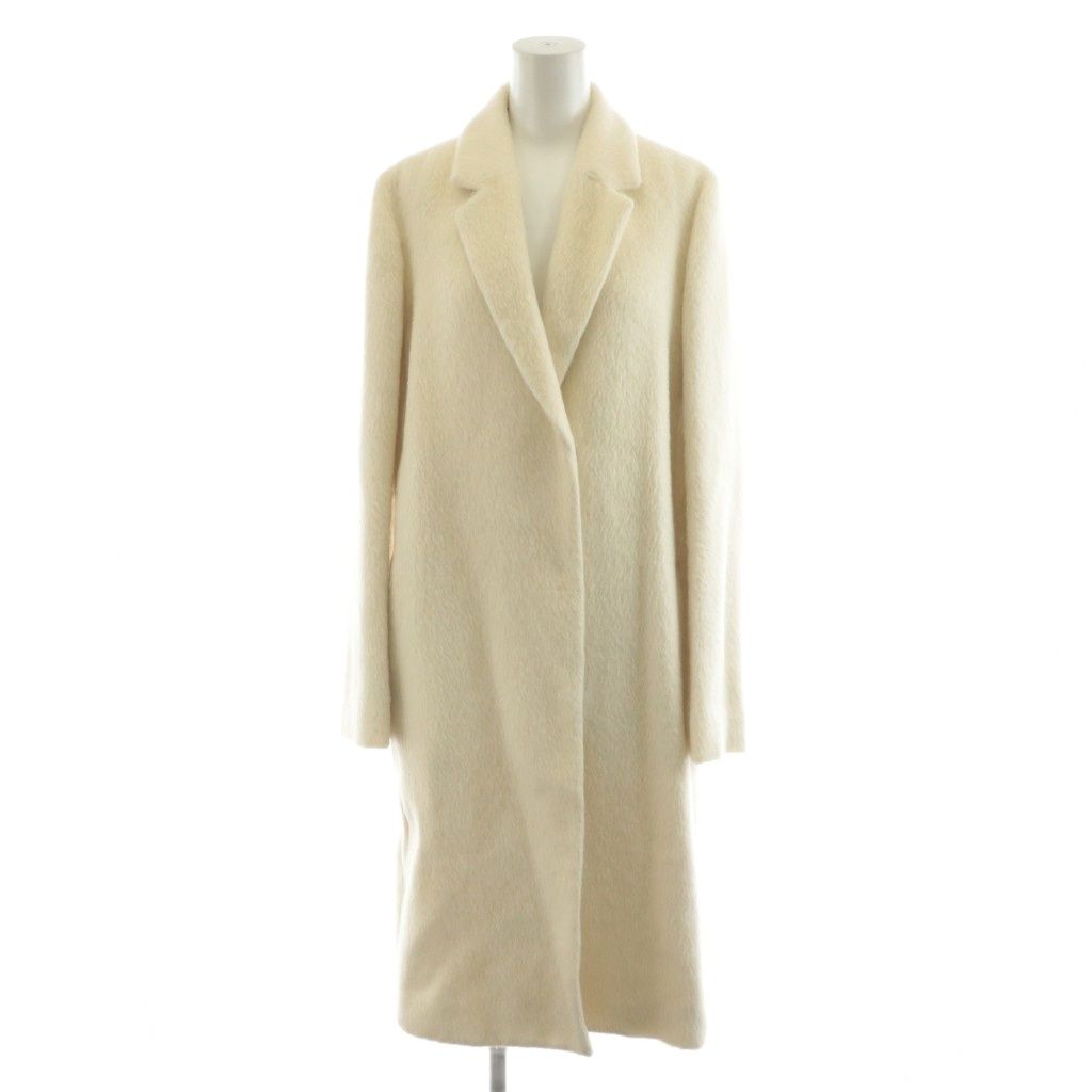 モラビト MORABITO チェスターコート ロング丈 ウール アルパカ混 アウター 38 白 ホワイト 2195-21603 AN62