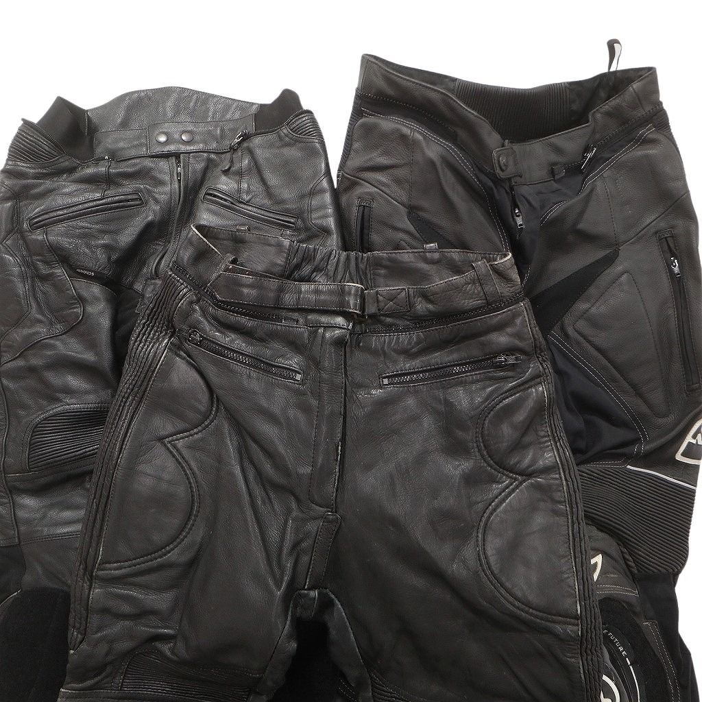 古着卸 レザー レーシング パンツ 3枚セット メンズ BERIK プロテクター モーターサイクル 古着 NC6024