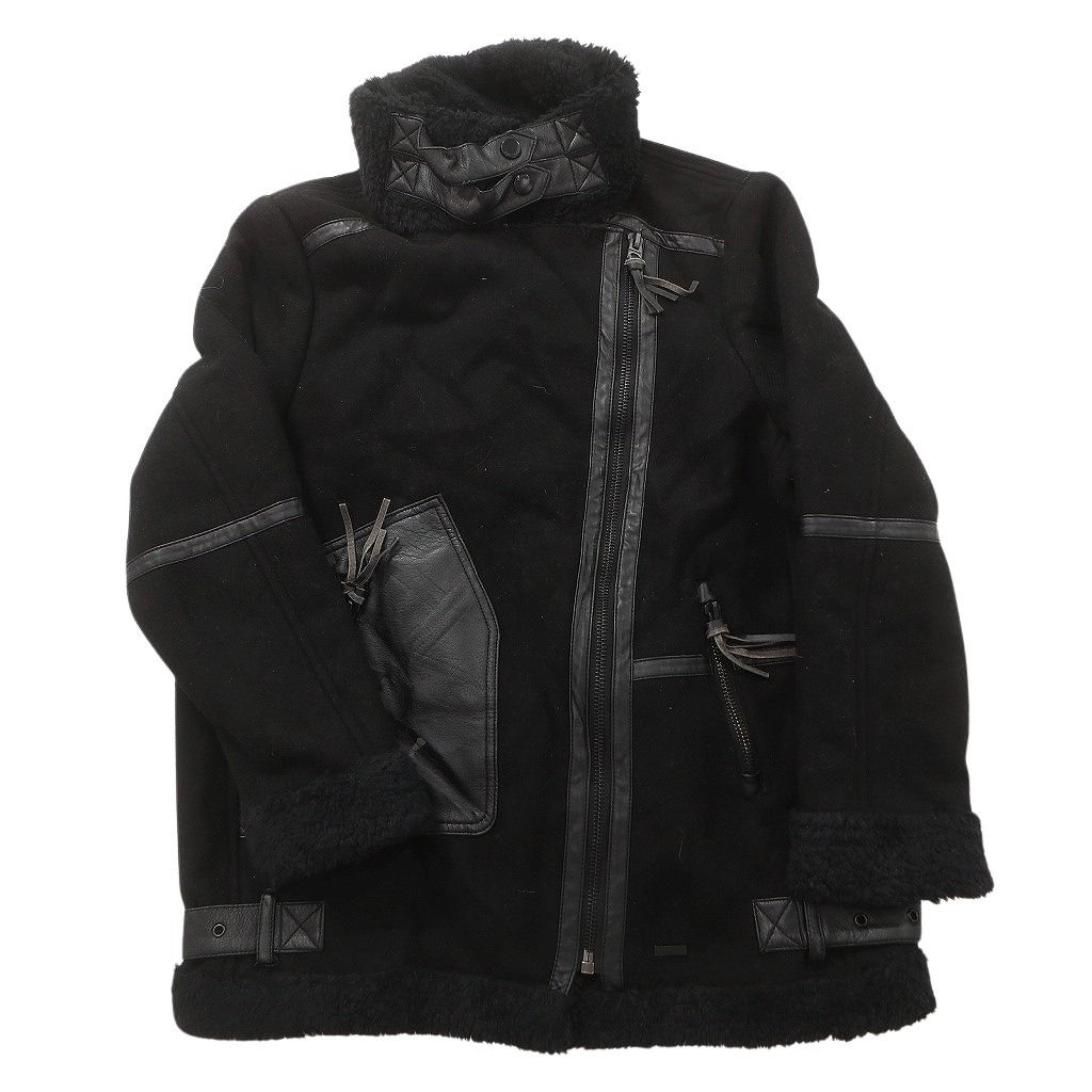 古着卸 レザー ジャケット MIX 2枚セット レディース スタンド ストラップ ボア ジップアップ 古着 NC6119