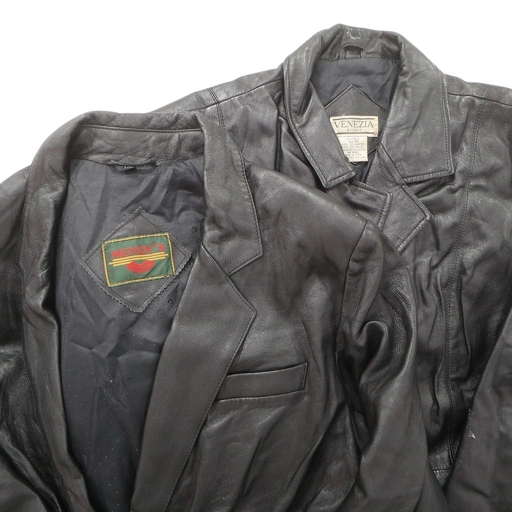 古着卸 レザー ジャケット MIX 2枚セット レディース ダブルブレスト テーラード ブラック 古着 NC6104