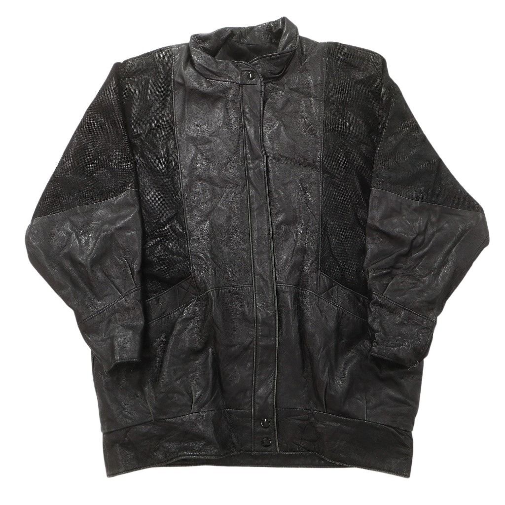 古着卸 レザー ジャケット MIX 2枚セット レディース スタンド ブラック テーラード 古着 NC6102