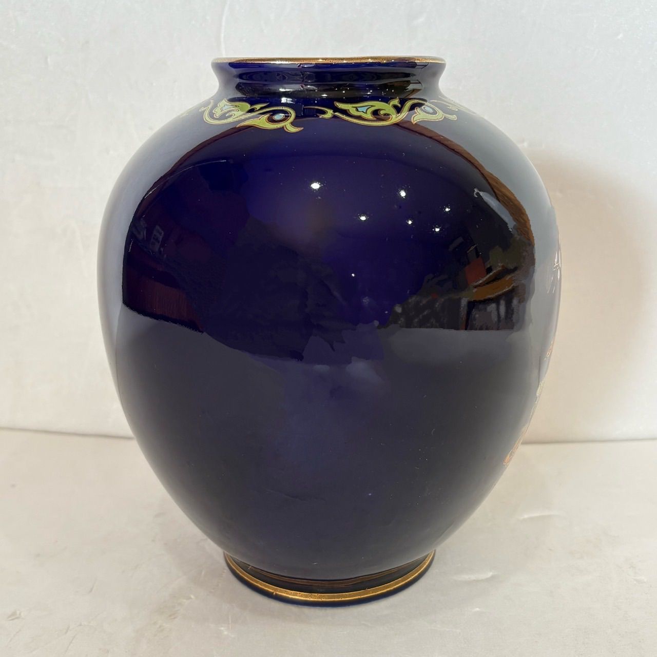 明陶 花瓶】花鳥 青 花入 インテリア 置物 - メルカリ