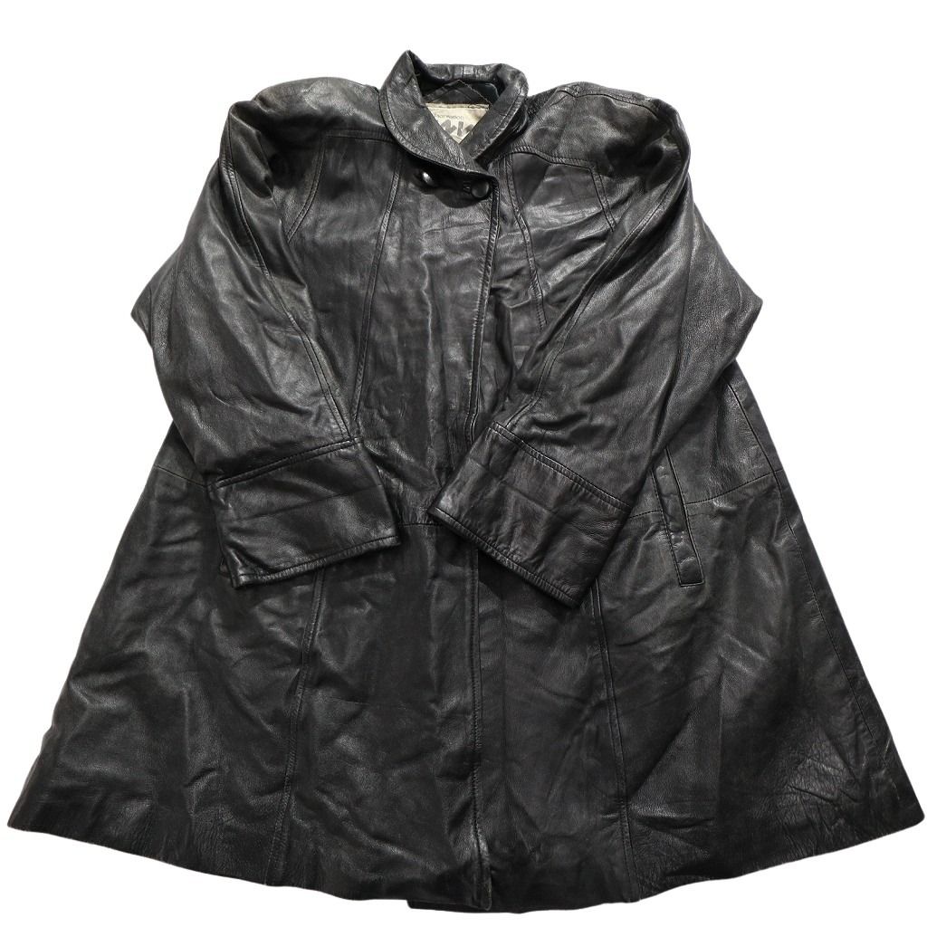 日本の皆様に販売します！ 古着卸 レザー コート MIX 2枚セット レディース フルジップ ケープ フード ブラック 古着 NC6156 自然な