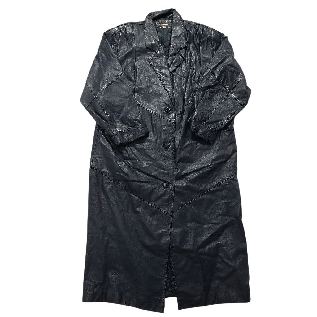 古着卸 レザー コート MIX 2枚セット レディース ロング丈 ブラック ホワイト チェスター 古着 NC6179