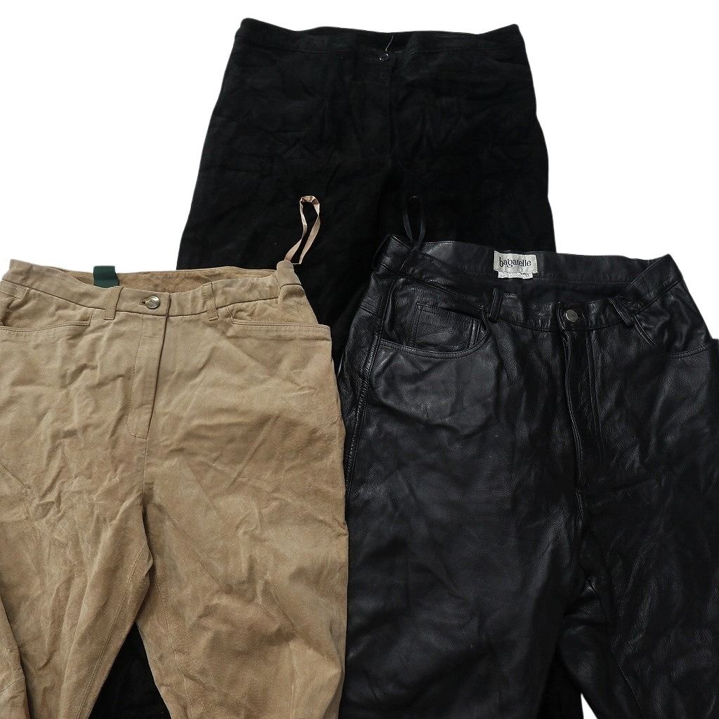 古着卸 レザー パンツ MIX セット レディース ラルフローレン スエード ベージュ ブラック 古着 NC 6196