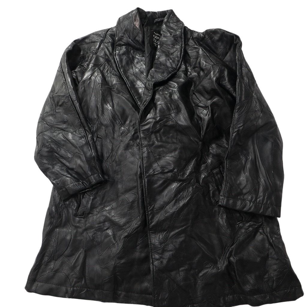 古着卸 レザー コート MIX 2枚セット レディース ステン パッチワーク ブラック シングル 古着 NC6185