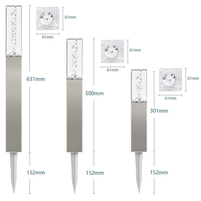 スタイリッシュモダンな光！ソーラー ライト2個組 76 cm ステンレス