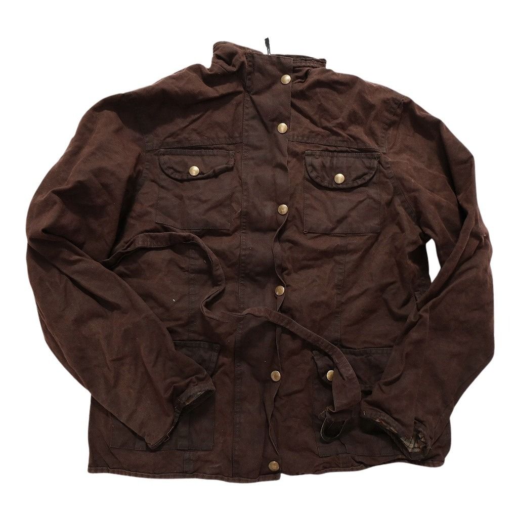 古着卸 オイルド ジャケット MIX 4枚セット レディース S 裏地チェック 襟コーデュロイ 比翼 ショート丈 古着 NC6287