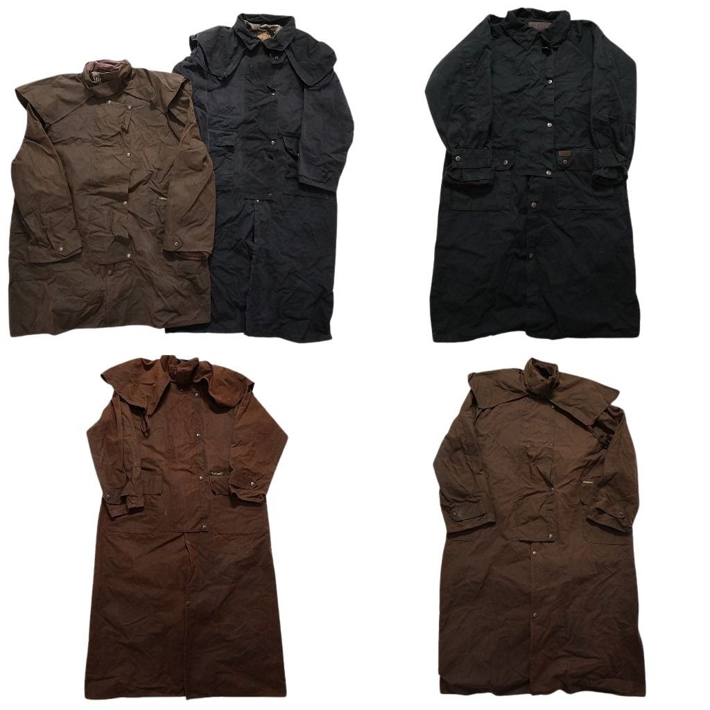古着卸 オイルド コート MIX 5枚セット レディース S M L ロング丈 ケープ襟 スタンド ブラック 茶色 NC6284
