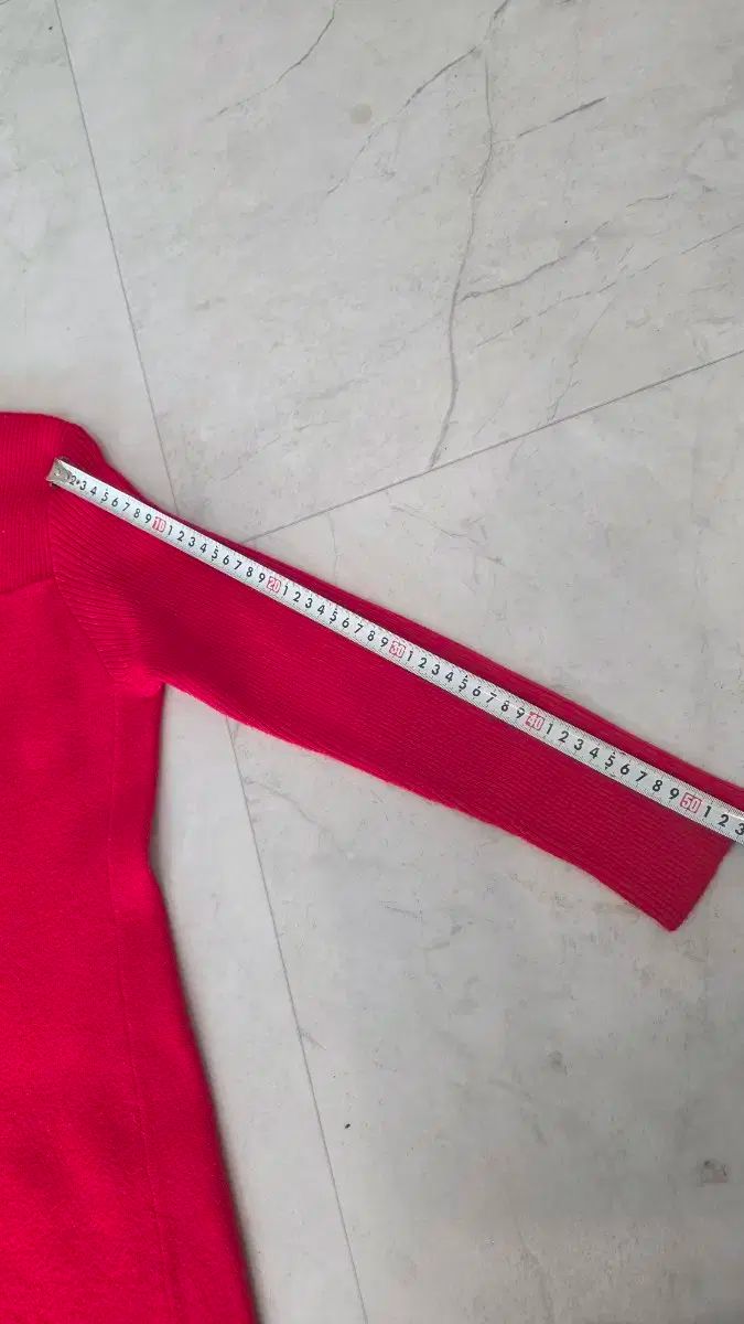  レッド 花 刺繍 Long ロング ニット ONE PIECE 長袖 七分袖 その他