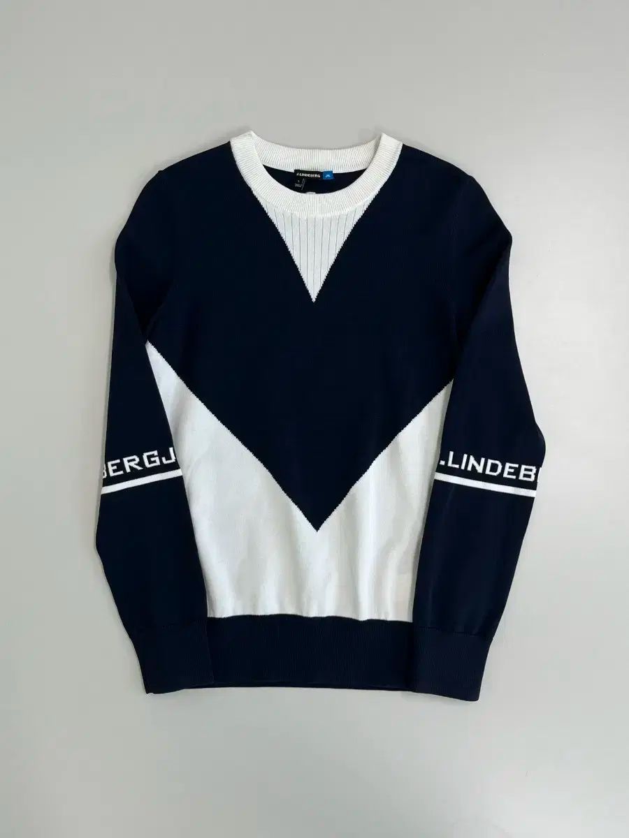 J.リンドバーグ ネイビー 白 ニット セーター