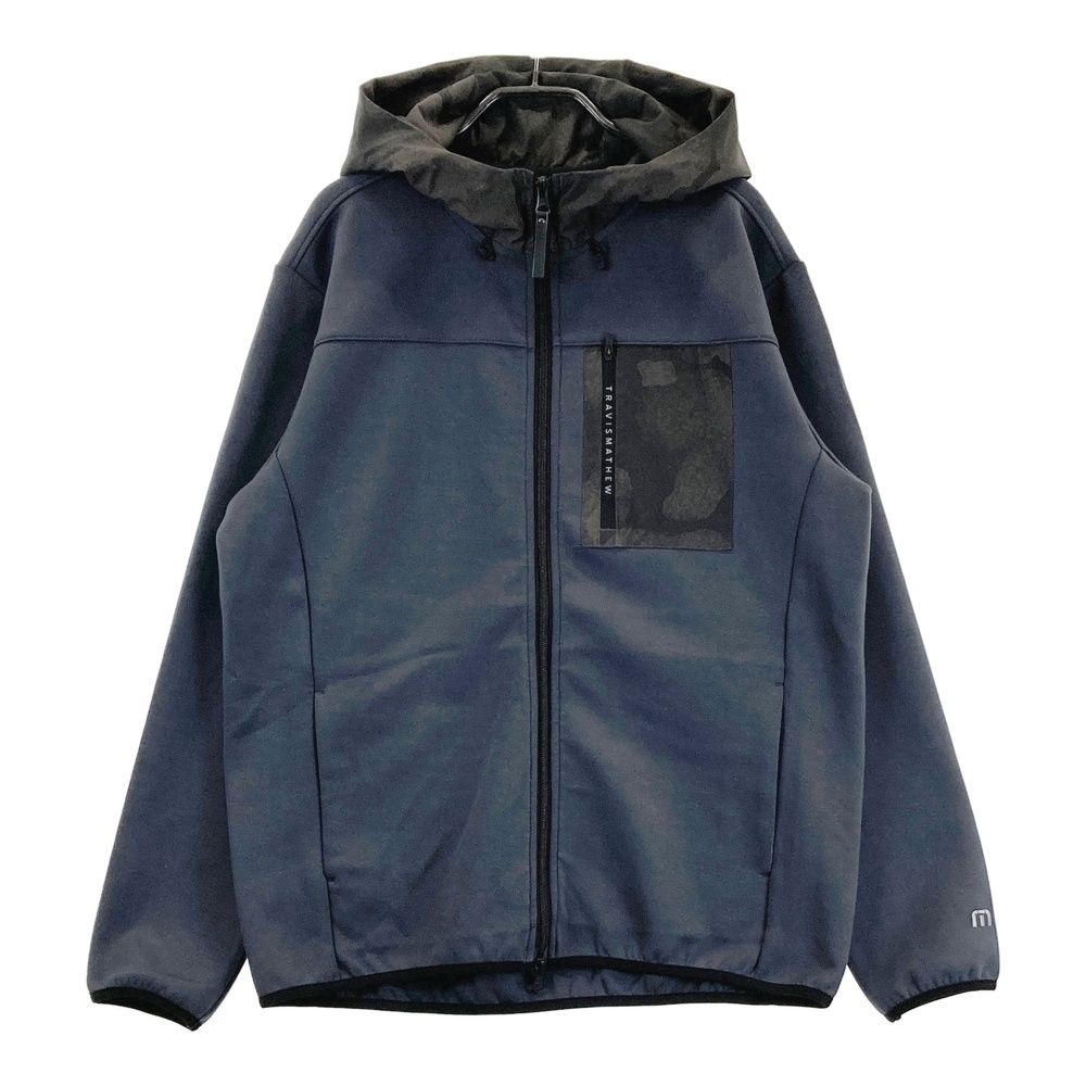 サイズ L TRAVIS MATHEW トラビスマシュー フード中綿ジップジャケット カモフラ柄 ネイビー系 240101562659 ゴルフウェア メンズ ストスト