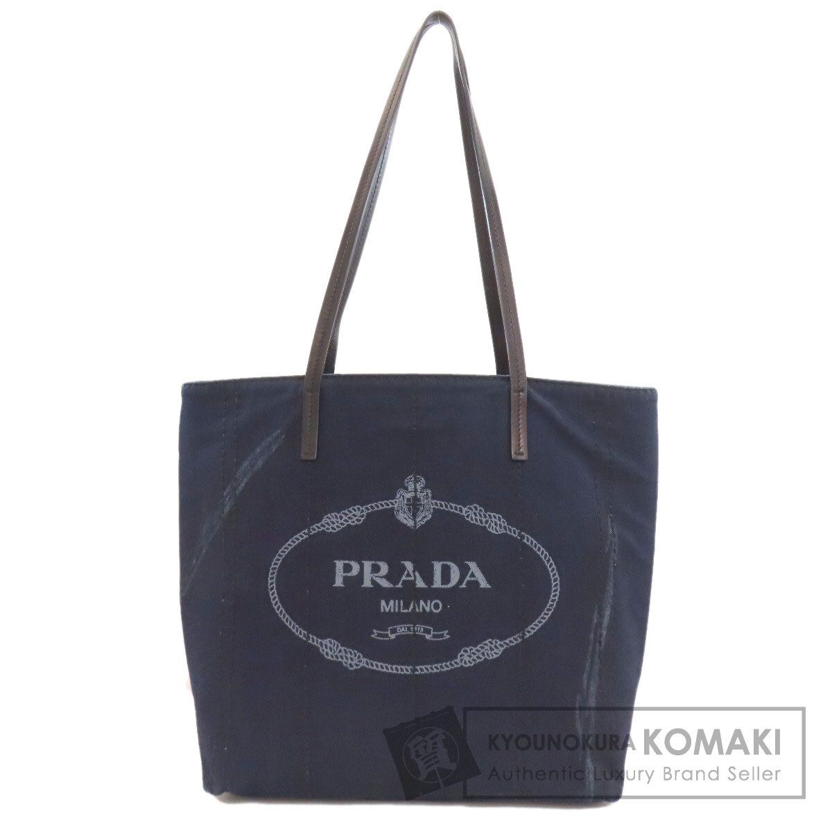PRADA プラダ 1BG347 ロゴ トートバッグ デニム レディース