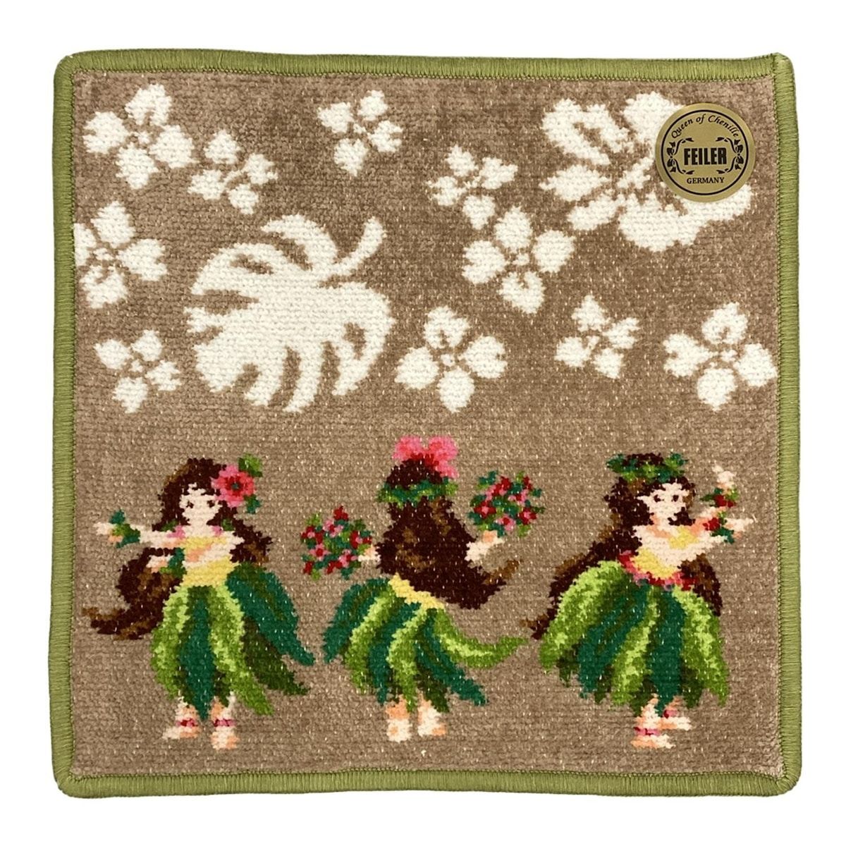 FEILER フェイラー 小物 - ベージュ×グリーン×マルチ ハンドタオル マナマナ ハッピーフラガール コットン