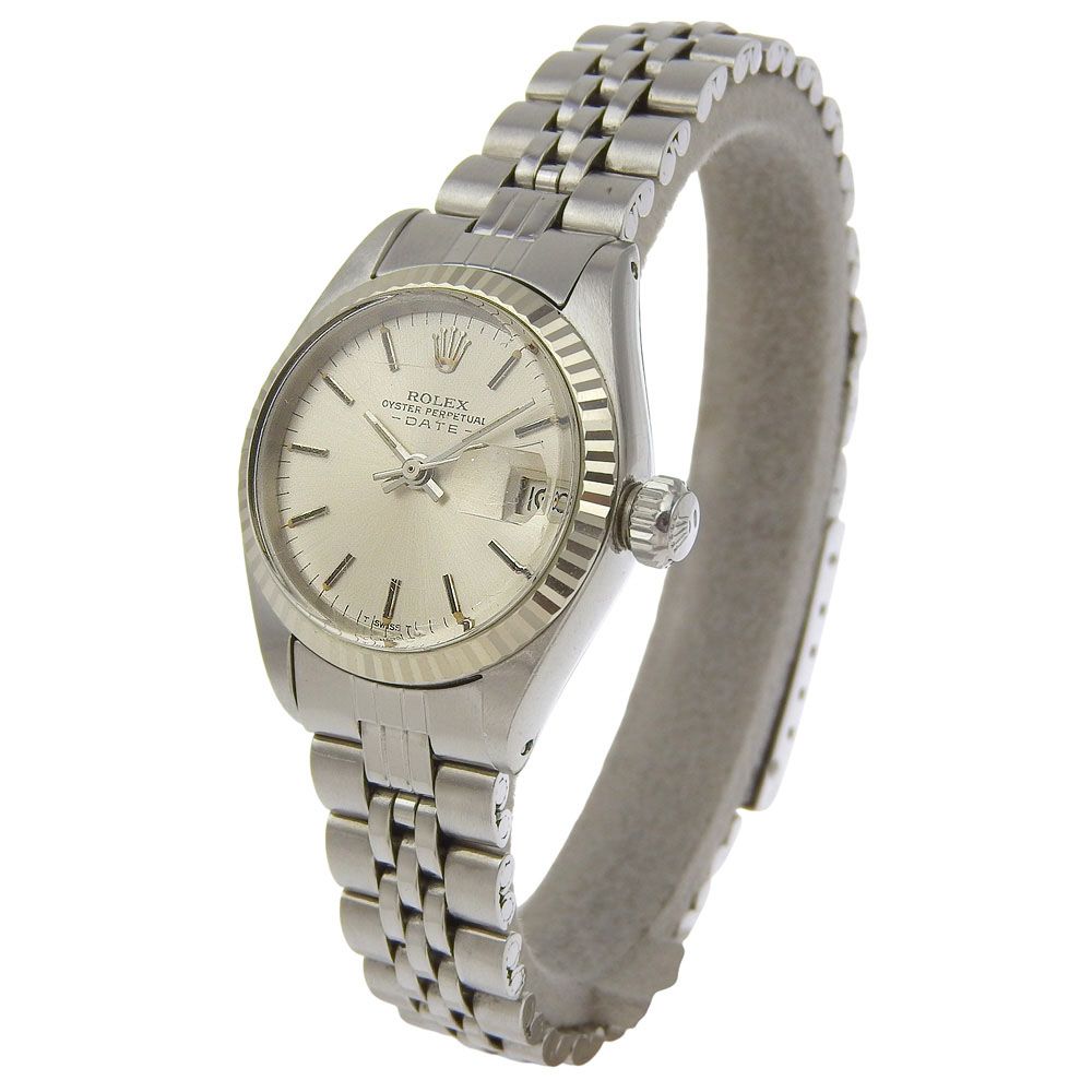 ROLEX ロレックス オイスターパーペチュアルデイト cal.2030 6917 ステンレススチール シルバー 自動巻き アナログ表示 レディース シルバー文字盤 腕時計