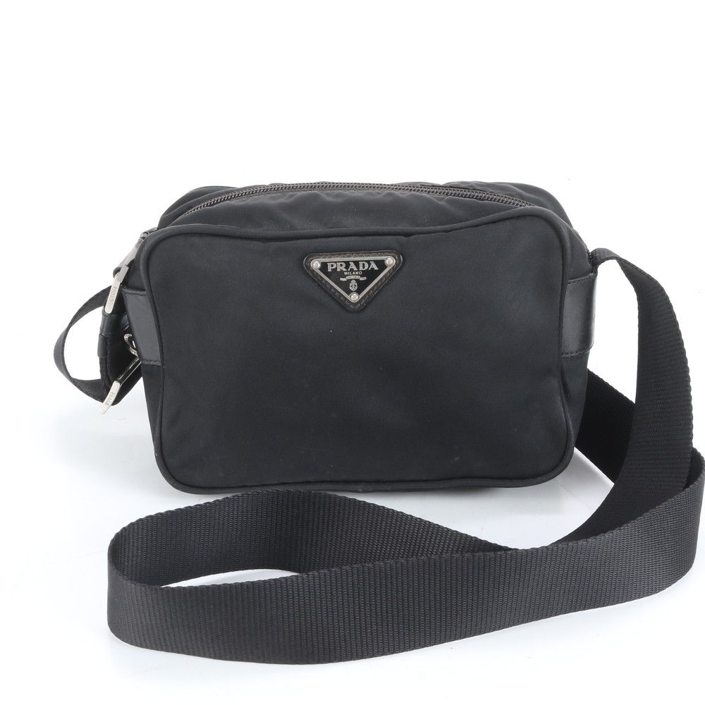 プラダ テスート ナイロン カメラバッグ ショルダーバッグ 斜め掛け ブラック 黒 メンズ レディース EUM CZ10-10