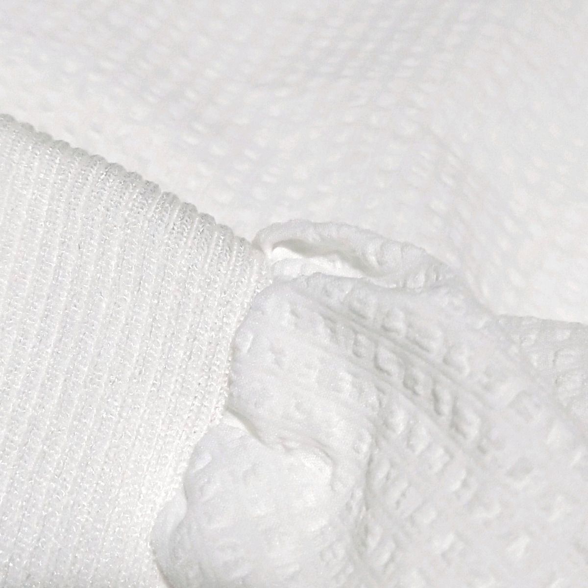 Rene 　ワンピース　半袖　ルネ　36 ホワイト　白　ニット　ウォッシャブル Rene(ルネ) ワンピース サイズ36 S レディース美品 - 白 クルーネック