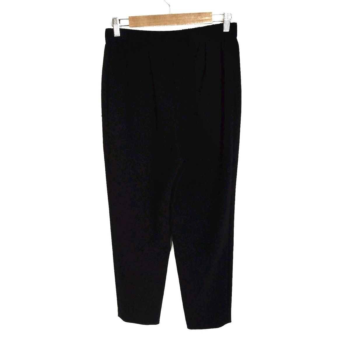 Rene ルネ パンツ サイズ38 M レディース - 黒×クリア×アイボリー フルレングス ウエストゴム ラインストーン パール