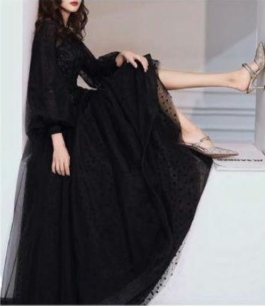 発表会 パーティ コンサート 歌手 女優 気品 長袖 ドレス 13号 XL OPN1181