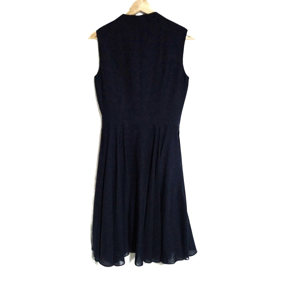 Rene ルネ ワンピース サイズ36 S レディース - ダークネイビー×白 ノースリーブ ロング シャツワンピ レース