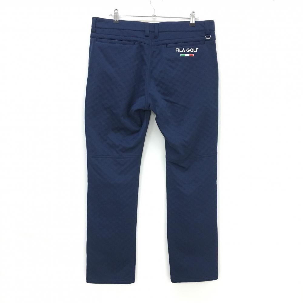 フィラゴルフ パンツ ネイビー ブロックチェック織生地 裏起毛 メンズ