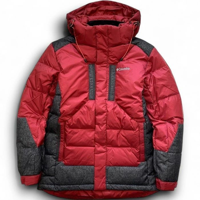 Columbia Sportswear コロンビア スポーツウェア アウトドアウェア リップストップナイロン フーデッド ダウンジャケット ダウンコート CU3YMG002 レッド×メランジダークグレー 100 L 030 50828m03