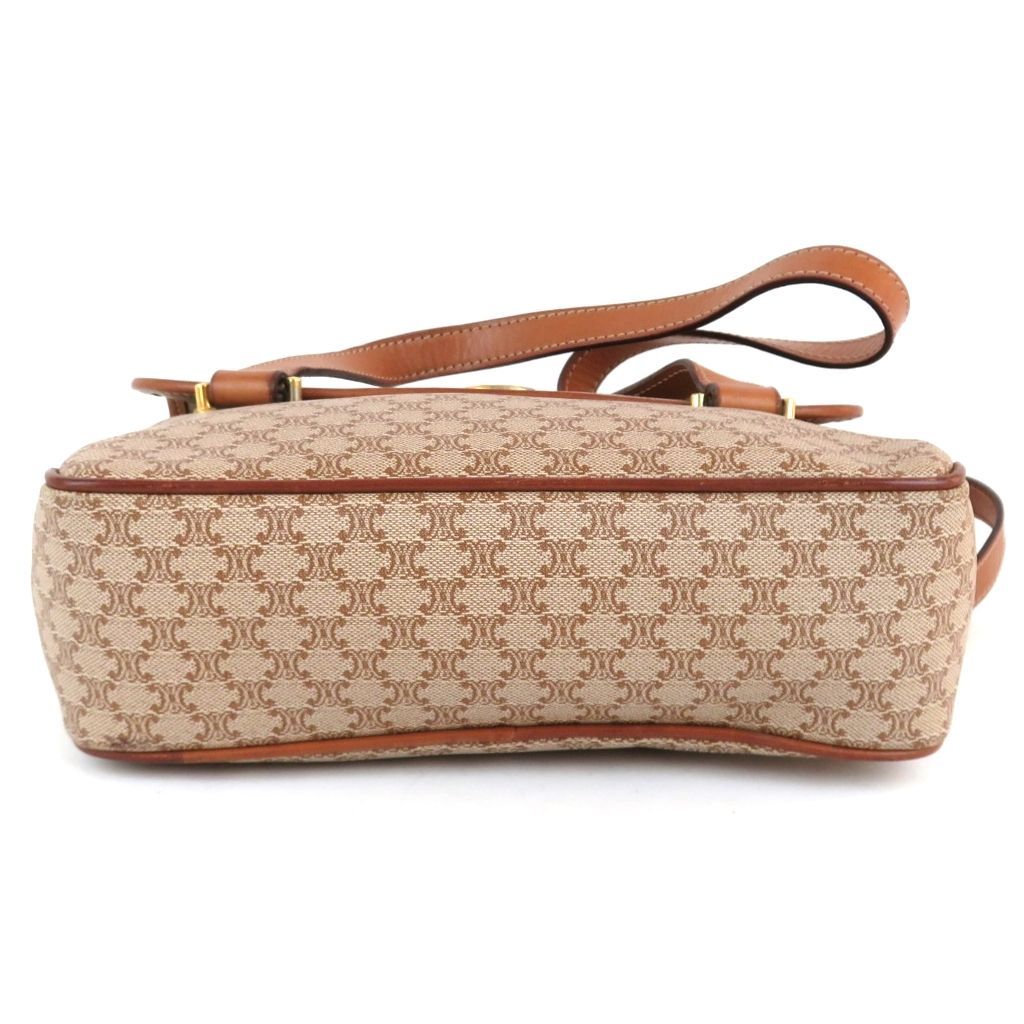 CELINE セリーヌ マカダム PVCxレザー ハンドバッグ ブラウン