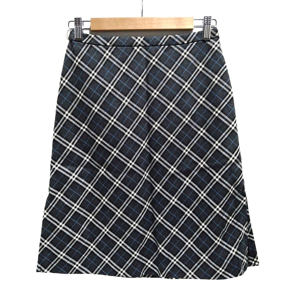 Burberry Blue Label バーバリーブルーレーベル スカート サイズ36 S レディース - ダークグレー×黒×ブルー ひざ丈