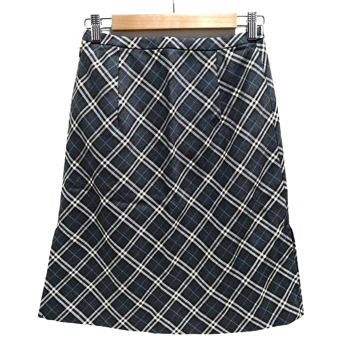 Burberry Blue Label バーバリーブルーレーベル スカート サイズ36 S レディース - ダークグレー×黒×ブルー ひざ丈