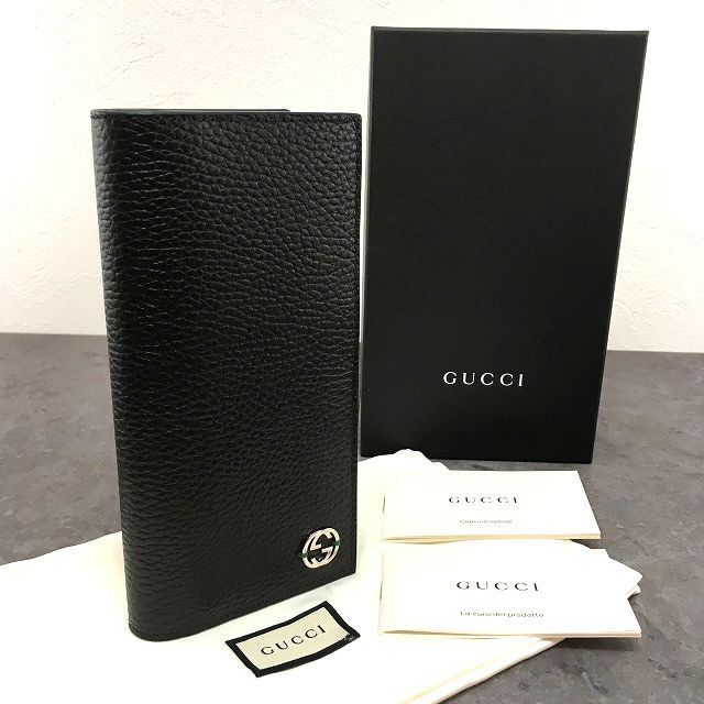214 み GUCCI 長財布 610467 ブラック インターロッキング き