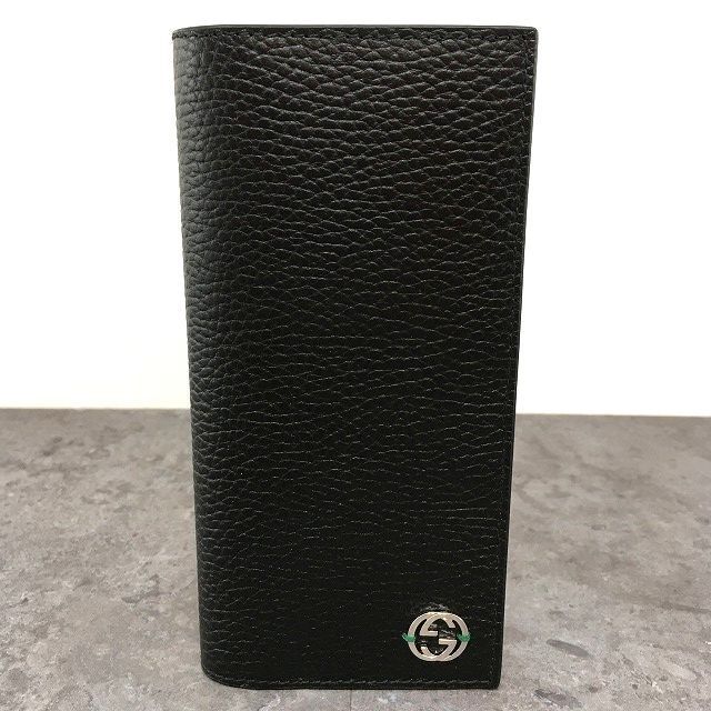 214 み GUCCI 長財布 610467 ブラック インターロッキング き