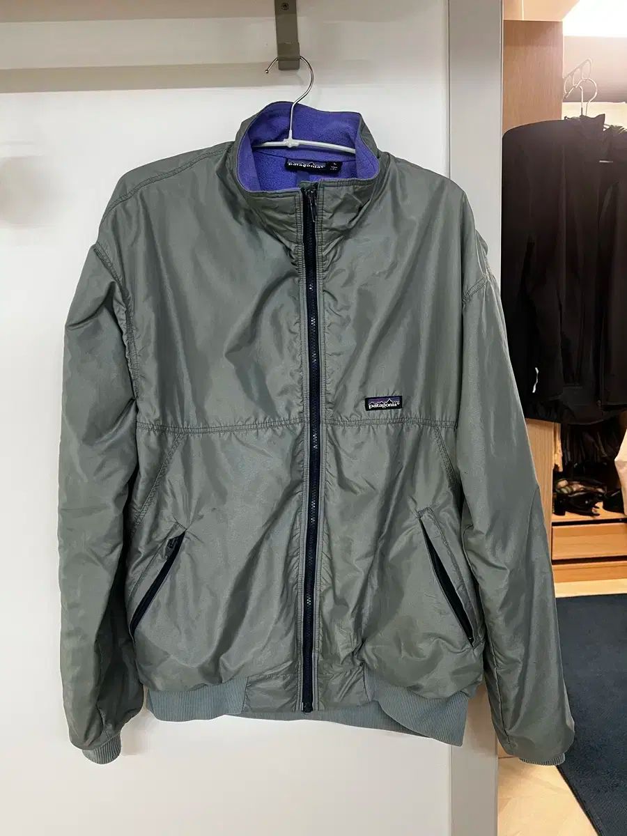 90s patagonia パタゴニア シェルド Synchilla シンチラ セージ グリーン L