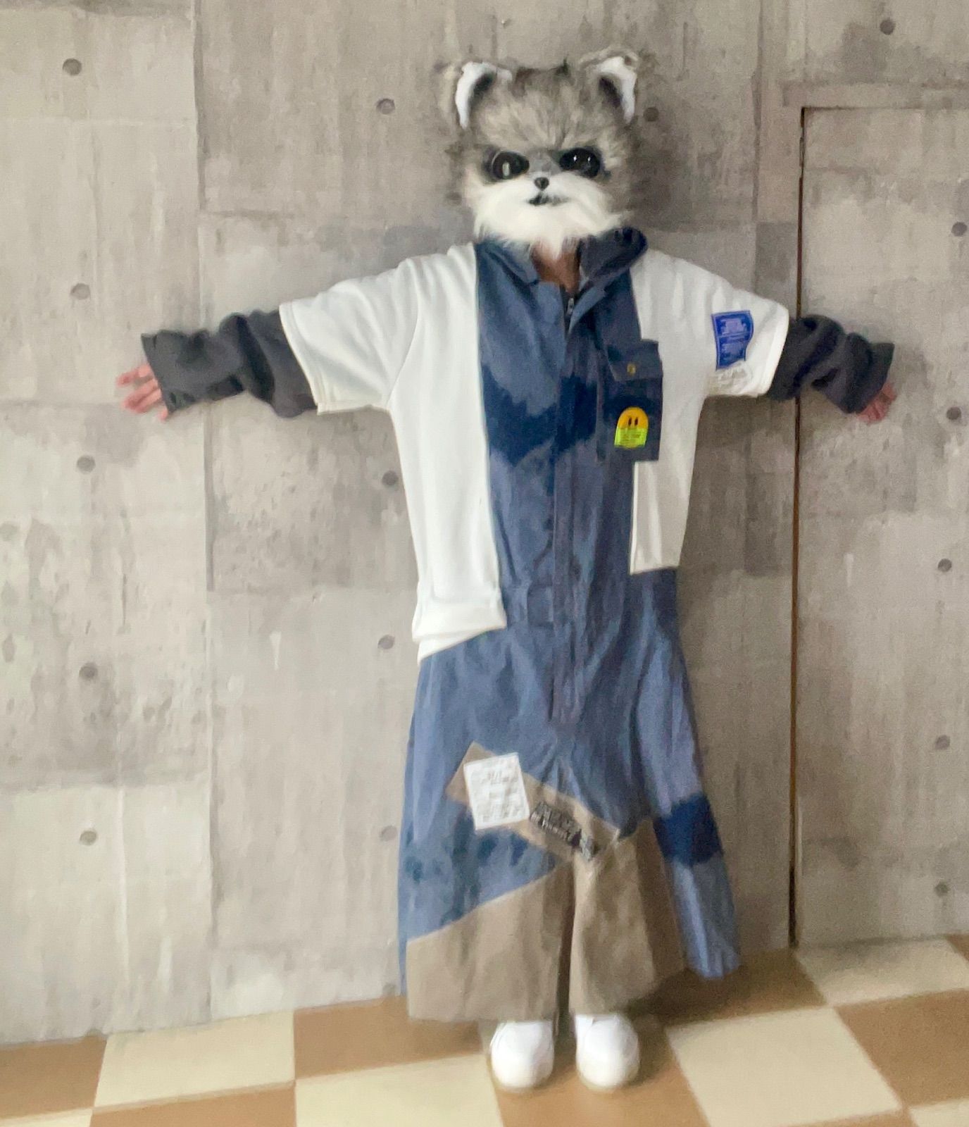 リメイクツナギワンピース トレーナーワンピース ロングワンピース ゆるだぼワンピース 裏起毛ワンピース ストリートワンピース