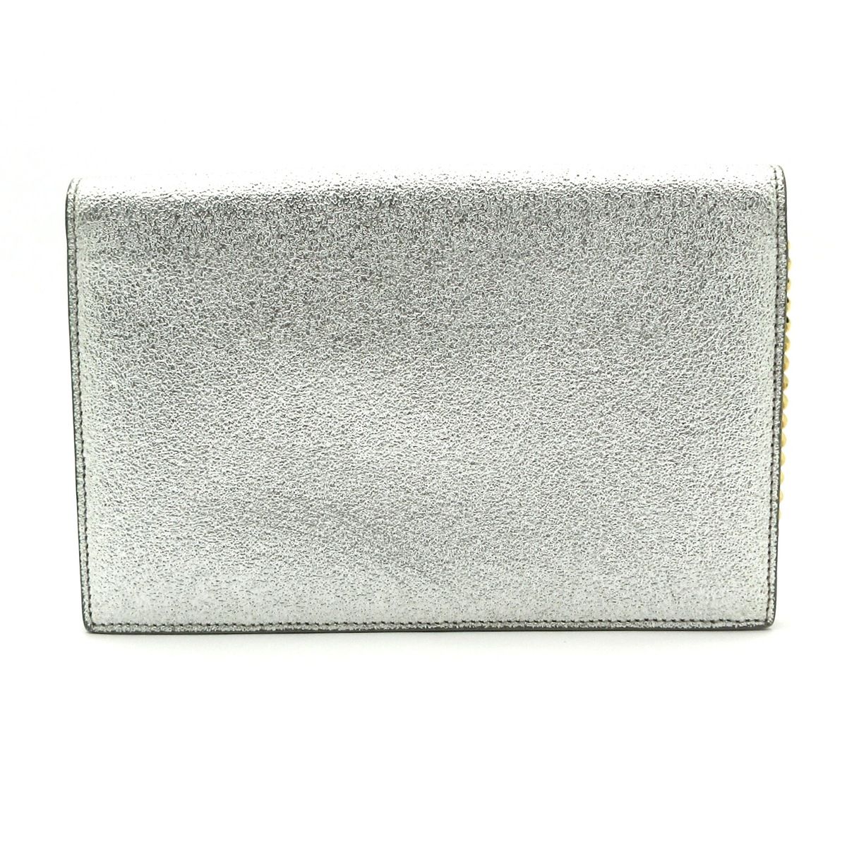 SAINT LAURENT PARIS サンローランパリ 財布 モノグラム サンローランエンベロープ 402031 シルバー チェーンウォレット レザー