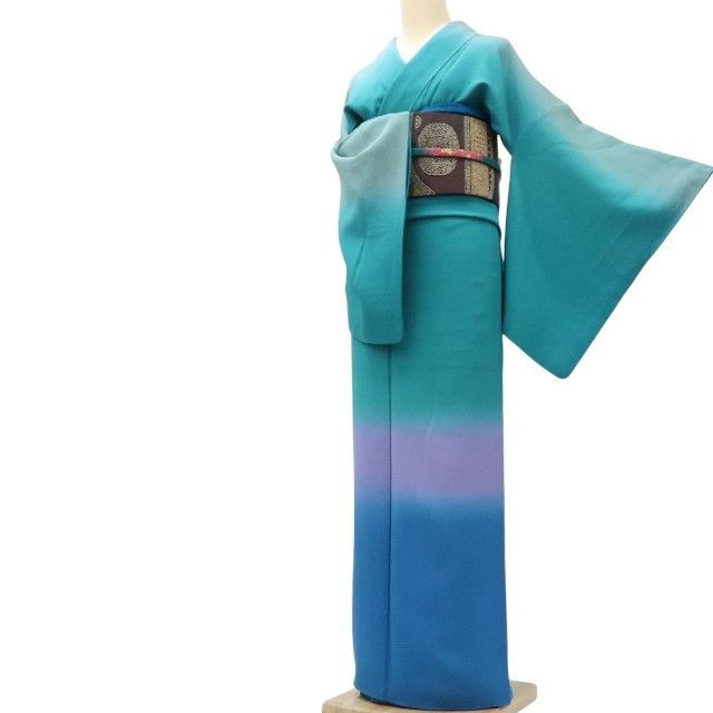 百華❀Y3964◇美品 正絹 縫い一つ紋 手縫い仕立て 訪問着 着物 単品