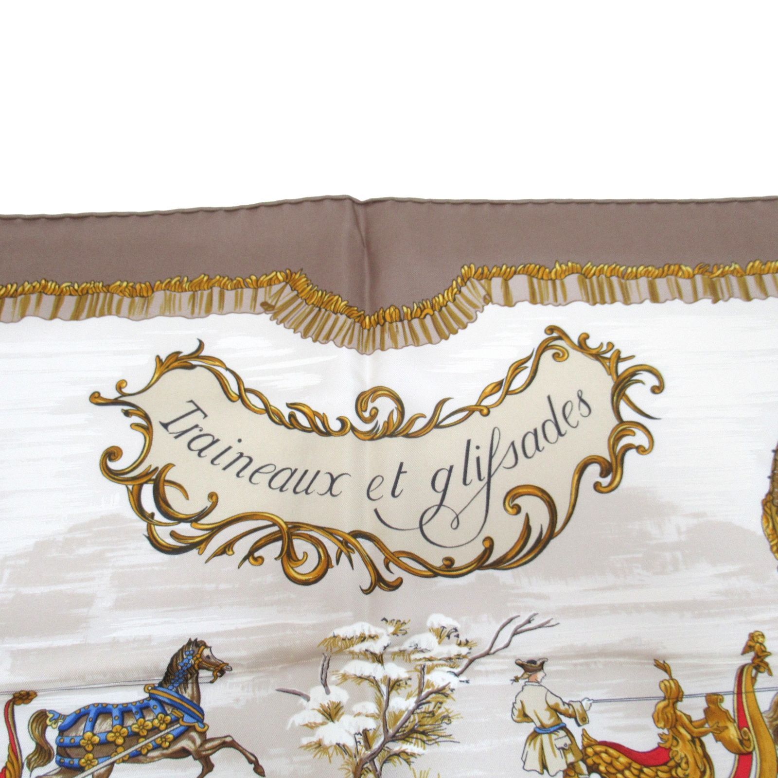 HERMES エルメス カレ90 スカーフTraineaux et glifsades 『ソリと