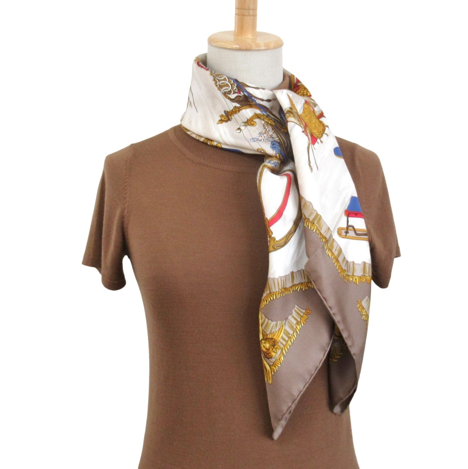 エルメスカレ100 カレH 100 《エルメス・メタリック》 - ブルー | Hermès - エルメス