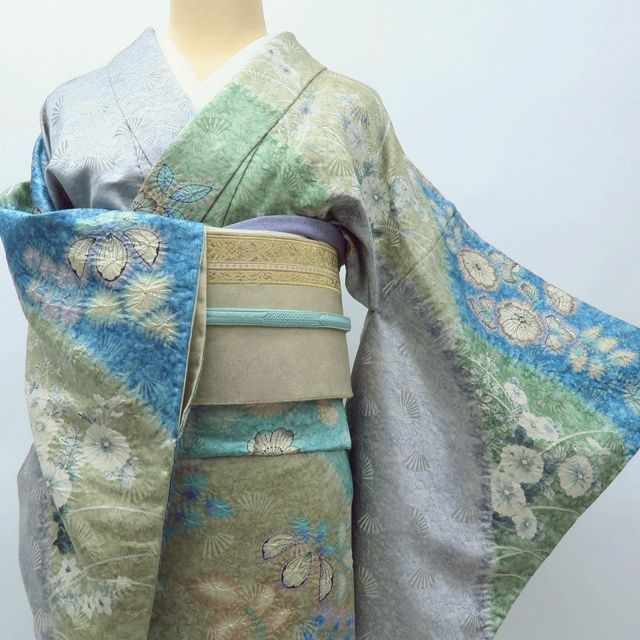  百華 Y 3965 正絹 辻が花 絞り 仕付け糸付 手縫い仕立て 訪問着 訪問着 付け下げ 着物