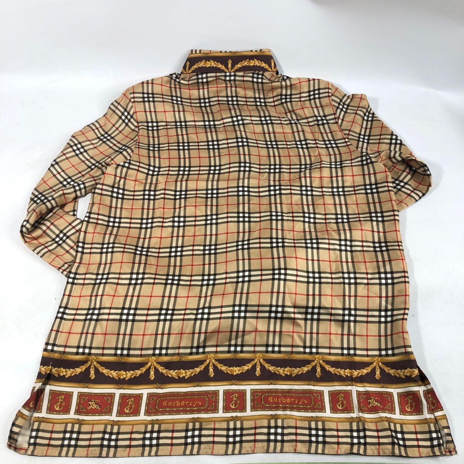  A 1113-4-5 Burberry バーバリー ヴィンテージ レディース ノバチェック ブラウス ドレスシャツ シャツ size 42 FEA 83-008 長袖 シャツ ブラウス